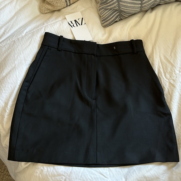 ZARA WOOL BLEND MINI SKIRT ZW COLLECTION XS BLACK 9479/301 MENSWEAR FALL WINTER - Picture 15 of 16
